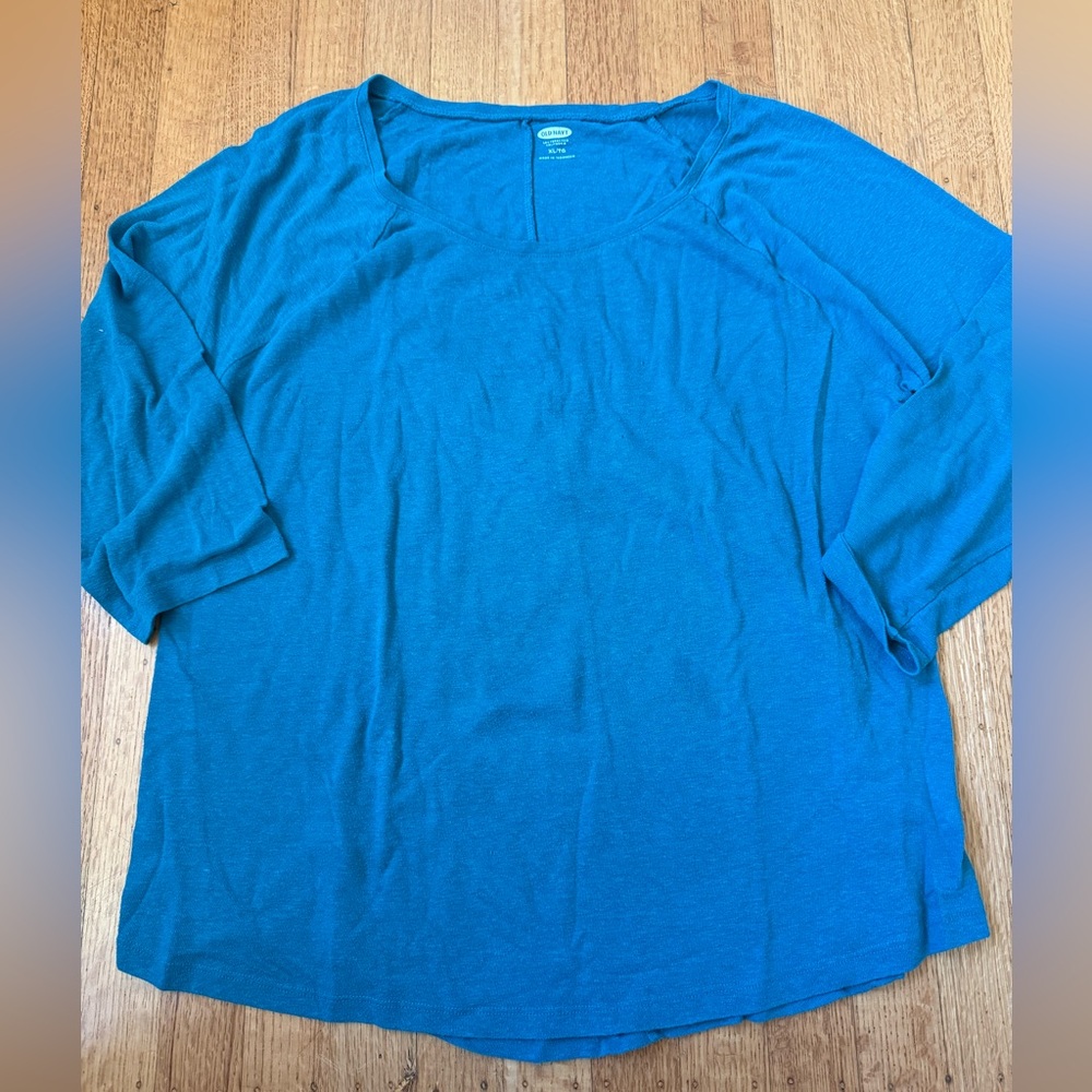Old Navy Teal 3/4 Sleeve Blouse